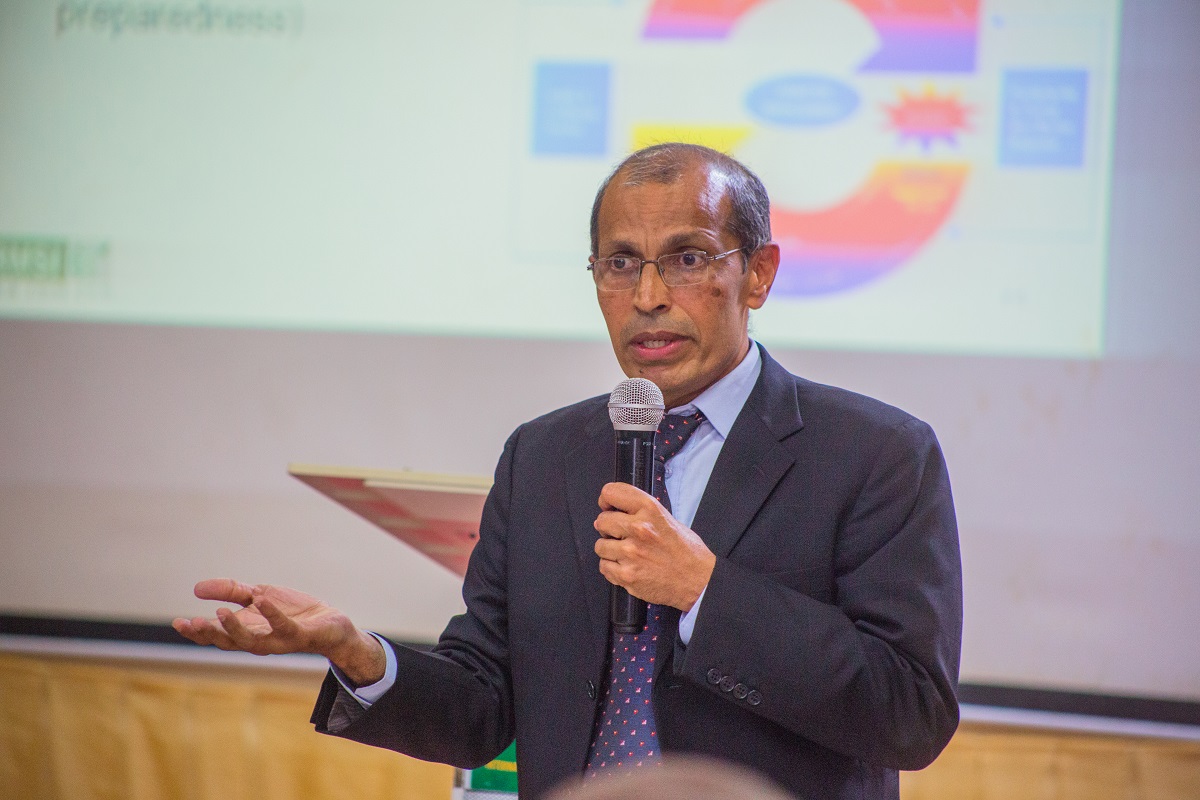RMSI Disaster Management and Community Consultant Expert, Dr. Murali Krishna highlighting the stakeholders' roles and responsibilities in the Ibadan Flood Early Warning System